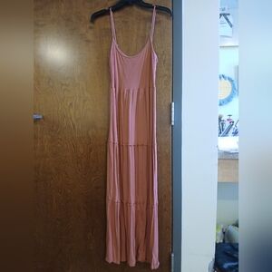 PINK ROSE salmon boho maxi dress